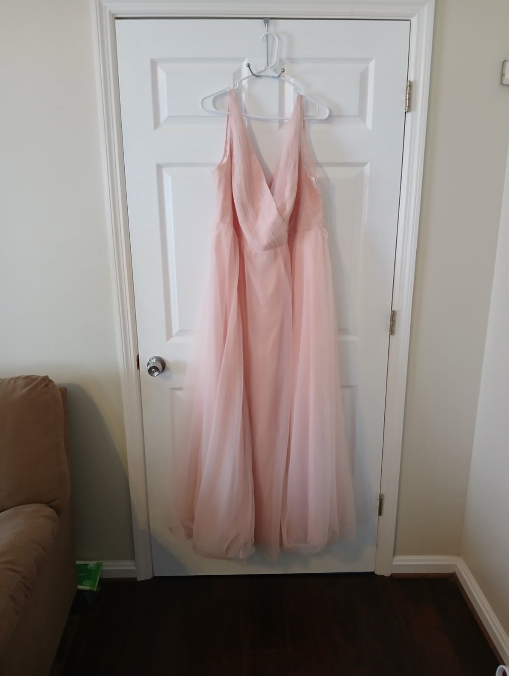 White by Vera Wang Pink Prom Dress